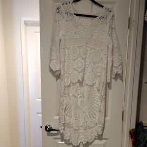 Elegant White Lace Dress